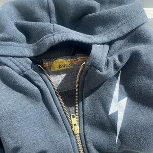 AVIATOR NATION • kid’s •Bolt Print• hoody • sz:14 • SUPER-soft • deep blue/black